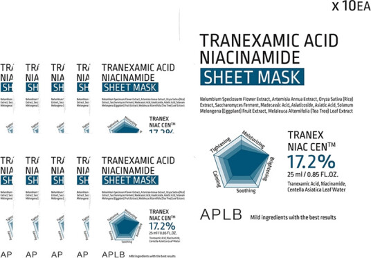 APLB Tranexamic Acid Niacinamide Sheet Mask 10pcs