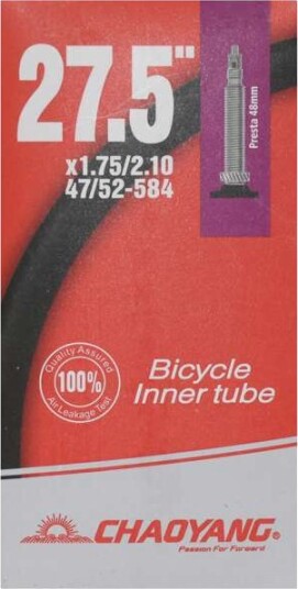 Chaoyang slange 27,5"x1,75-2,10 racerventil 48mm Chaoyang slange 27,5"x1,75-2,10 racerventil 48mm