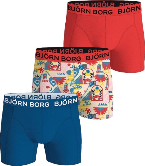 Björn Borg   Boksershorts Cotton Stretch Boxer 3 pakning   Flerfarget