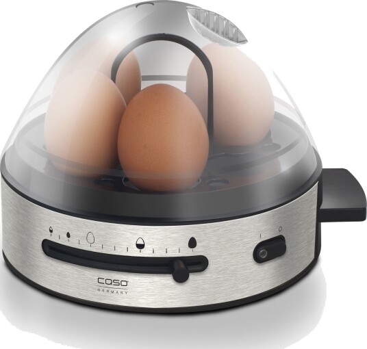 Caso E7 Eggkoker for 7 egg med Automatisk Avstengning i Rustfritt Stål/Svart