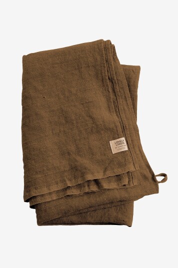Lovely Linen Hamam badehåndkle Lovely i vasket lin Brun