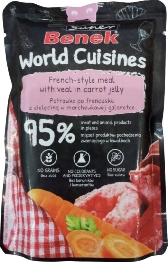 Super Benek World Cuisines Kalvekjøtt I Gulrotgelé Våtfôr 100 G