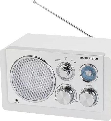 Denver TR-63W FM/AM Analog Radio med AUX-inngang Hvit Denver TR-63W FM/AM Analog Radio med AUX-inngang Hvit