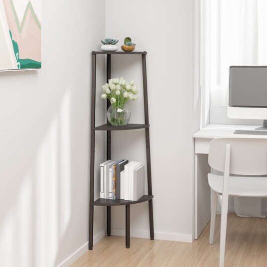 vidaXL Hj?rnehylle 3 etasjer svart 45,5x31,5x120 cm vidaXL Hj?rnehylle 3 etasjer svart 45,5x31,5x120 cm