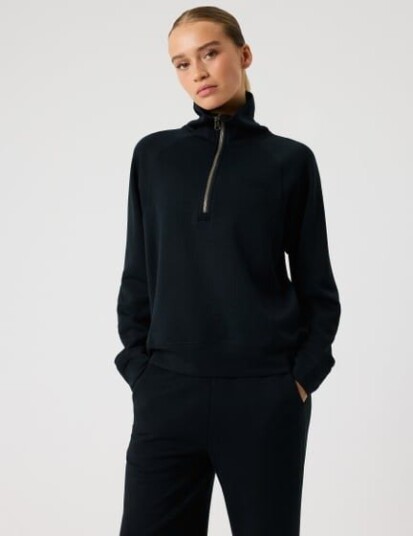 Björn Borg Studio Soft Halfzip Sweatshirt   Black   XXL