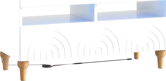 vidaXL LED TV skap Høgglans hvit Konstruert tre