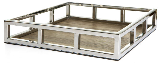 Enjoy Design Serveringsfat blankt stål m/finér L:35 B:35 H:7cm Enjoy Design Serveringsfat blankt stål m/finér L:35 B:35 H:7cm