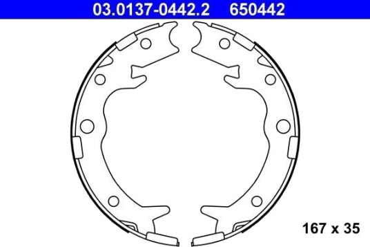 Bremseskosett, håndbrems ATE 03.0137-0442.2