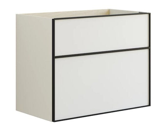Dansani Inzo Alu-ramme Svart Servantskap med Ekstra Stor Underskuff Hvit Matt / 80cm DA-M14-8010