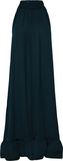 Malina Sabrina Halterneck Ruffled Midi Dress   Green   44