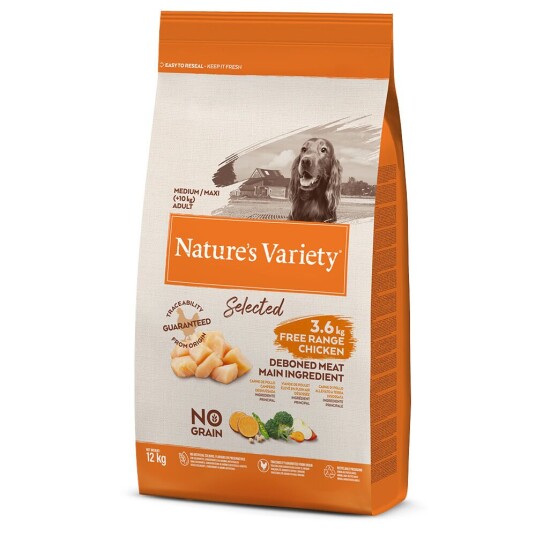 Nature’S Variety Nature'S Variety Selected Medium Adult Frittgående Kylling 12 kg