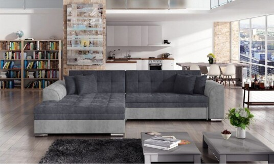 Hjørnesofa Eltap Sorento 296x194x78 cm Paros 06 Paros 05 Grå Venstre
