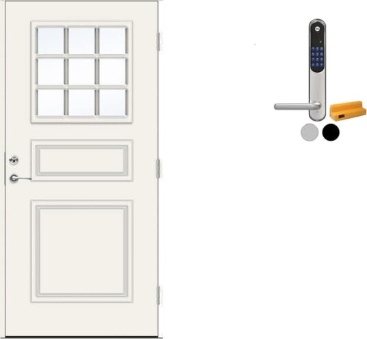 Ytterdør Swedoor Advance-Line Classic Ives med Yale Doorman Classic Home