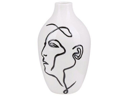 Beliani Vase 23 Cm Hvit Helike