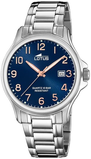 Lotus Herreklokke 18645/2 Classic Blå/Stål Ø40 mm