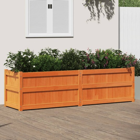 Hageplantekasse voksbrun 180x50x50 cm heltre furu
