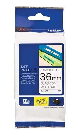 Brother TZE261CIV / TZe-261 Black On White Ribbon (36mm x 8m)