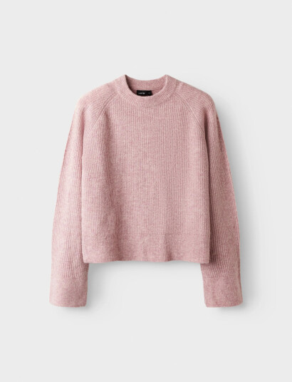 LMTD Nlfkleave Ls Short Knit Noos Pink 158 164