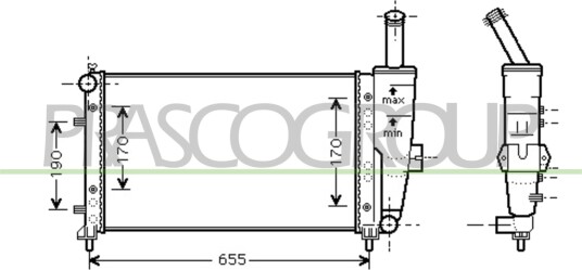 PRASCO FT133R009 Radiator motorkjøling PRASCO FT133R009 Radiator motorkjøling