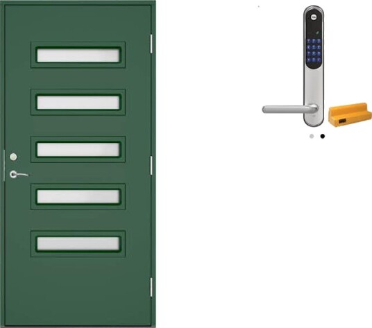 Ytterdør Swedoor Clever-Line+ Hossa med Yale Doorman Classic Home