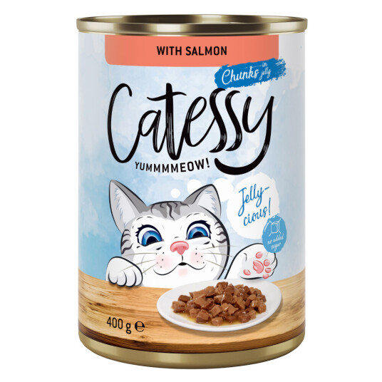 Catessy Økonomipakke Biter I Saus Eller Gelè 48 X 400 G Med Laks I Gelè