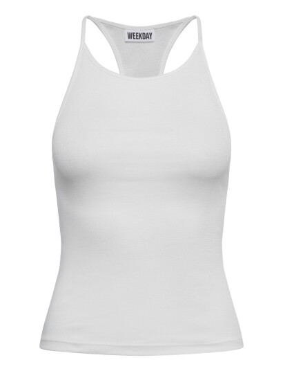 Weekday Slim Racerback Tank Top - White - L
