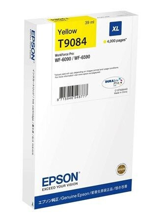 Epson T9084 - XL size - yellow - original - ink cartridge - Blekkpatron Yellow Epson T9084 - XL size - yellow - original - ink cartridge - Blekkpatron Yellow