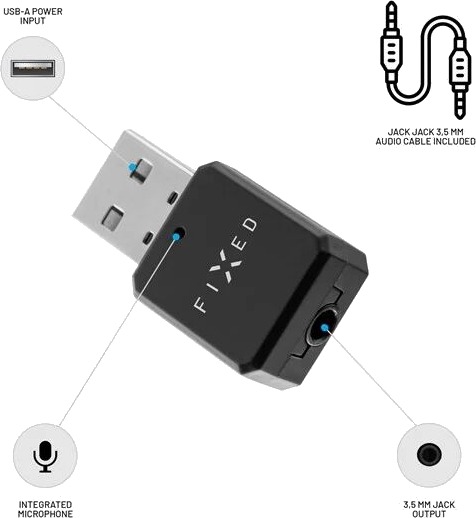 FIXED SIGNAL Bluetooth Audio Receiver 3.5mm svart FIXSIG BK FIXED SIGNAL Bluetooth Audio Receiver 3.5mm svart FIXSIG BK