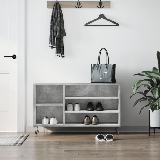  Skoskap betonggrå 102x36x60 cm konstruert tre 8721012114555