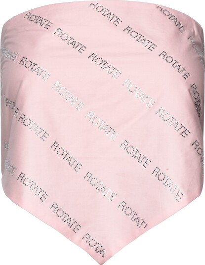 ROTATE Crystal Poplin Crop Top Pink S ROTATE Crystal Poplin Crop Top Pink S