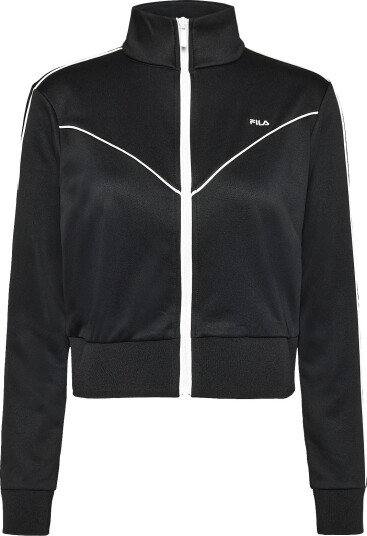FILA Novale Regular Cropped Piping Track Jacket BLACK XS