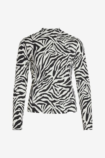 Vila - Topp viLeoa L/S Rollneck Top - Svart