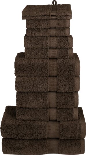 vidaXL Premium håndklesett 12 deler SOLUND brun 600 g/m2 vidaXL Premium håndklesett 12 deler SOLUND brun 600 g/m2
