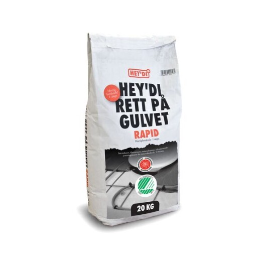 Heydi Rett Pa Gulvet Rapid 20kg Selvutjevnende Avrettingsmasse Stovredusert