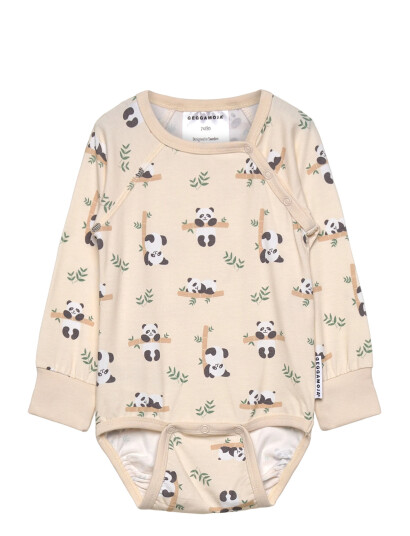 Geggamoja Bamboo Body L.s Beige Panda - Beige - 62/68