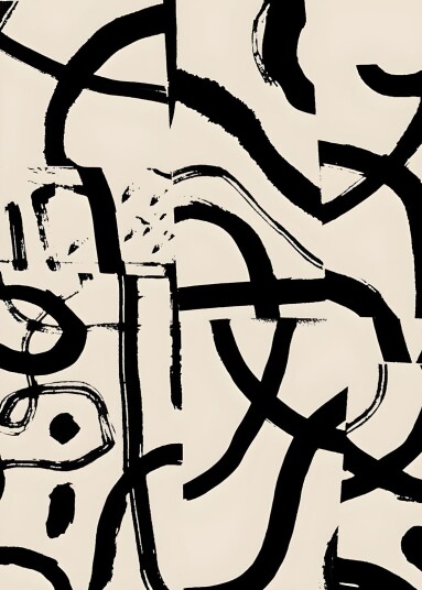 Namly Design Plakat Abstrakte Sorte Penselstrøk POSTERAJVANZ