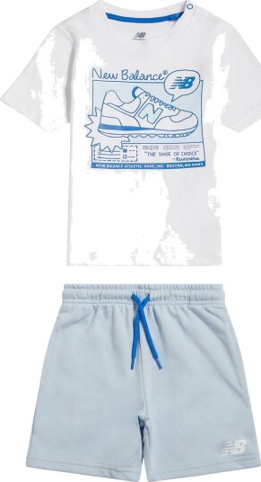 New Balance Shorts Sett Grafikk Bright White New Balance 92 Shorts Blå