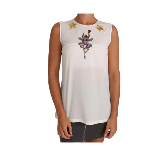 Dolce & Gabbana Dame Topper Hvit S Dolce & Gabbana Dame Topper Hvit S