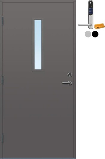 Ytterdør Bygg1 Kjeller Klarglass med Yale Doorman Classic Home