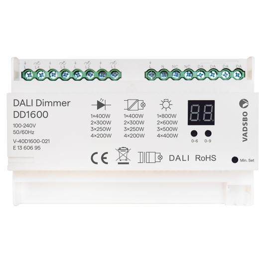 Vadsbo DD1600 Fasedimmer med Dali protokoll Elfordeling & strømforsyning