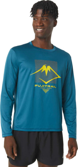 Asics Men's Fujitrail Logo Long Sleeve Top Blå XS Man Asics Men's Fujitrail Logo Long Sleeve Top Blå XS Man