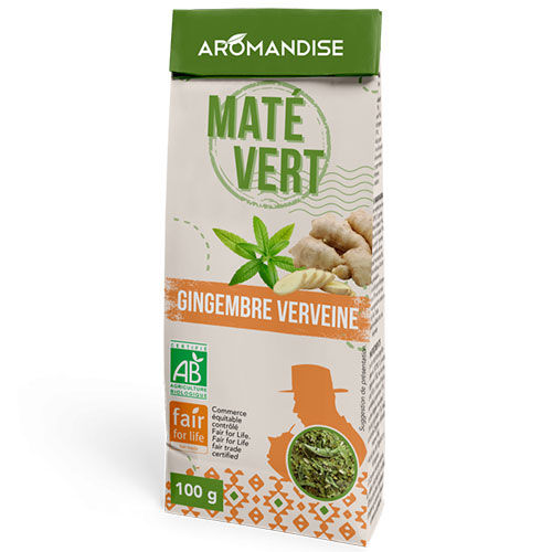 Aromandise Maté Wild Green med Ingefær & Verbena Ø - 100 g Aromandise Maté Wild Green med Ingefær & Verbena Ø - 100 g