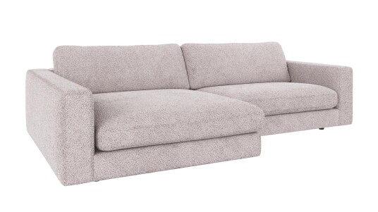 Rowico Home Duncan 3 seters sofa med sjeselong V Lys grå Anna 15 258 x 150 x 78 cm Grå