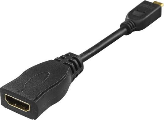 Deltaco Hdmi Adapter Hdmi Hunn Til 19 Pin Micro Hdmi Type D Hann 10 Cm Svart 4K 30Hz Støtte Deltaco Hdmi Adapter Hdmi Hunn Til 19 Pin Micro Hdmi Type D Hann 10 Cm Svart 4K 30Hz Støtte