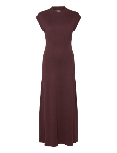 Mango Perkins Neck Knitted Dress Burgundy XS Mango Perkins Neck Knitted Dress Burgundy XS