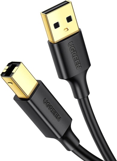 Ugreen USB-A til USB-B skriverkabel, 480Mbps, 5m - Svart