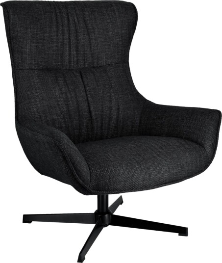 VEGA Ørelappstol Elvar; 85x85x101 cm BxDxH; Sete Antrasitt Ramme Svart