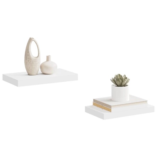 vidaXL Flytende vegghyller 2 stk hvit 40x23x3,8 cm MDF vidaXL Flytende vegghyller 2 stk hvit 40x23x3,8 cm MDF