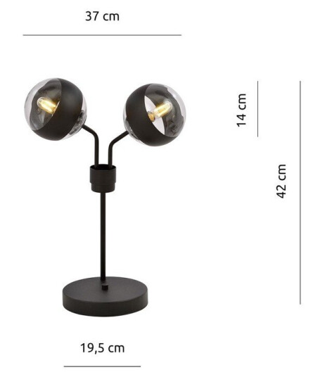 Nova LN2 Sort/Stripe bordlampe Ø14 cm E14 230V uten lyskilde