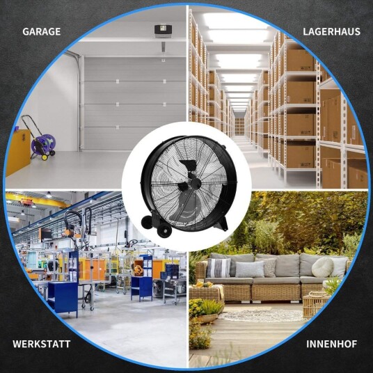 Viftetrommelvifte pidestallvifte industrigulvvifte med hjul 3 hastigheter vindmaskin for lagerverksted Viftetrommelvifte pidestallvifte industrigulvvifte med hjul 3 hastigheter vindmaskin for lagerverksted